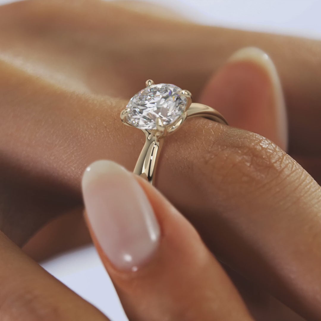 2.0CT Round Cut Lab Grown Diamond Thick Band Engagement Ring