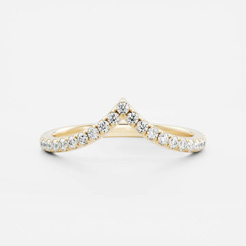 Round Lab Grown Diamond Eternity Pave Chevron Wedding Band